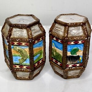 2 Bass Fish Duck Theme Six Sided Barrels